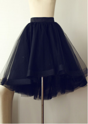 Black Hi Low Tulle Short Skirt Black Hi Low Tulle Short Skirt